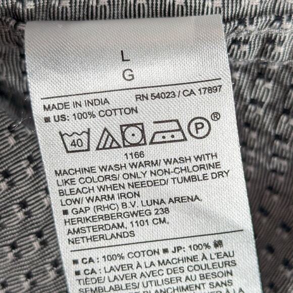 Banana Republic Large Untucked Fit Button Down Shirt Gray Pattern Cotton - Picture 3 of 4